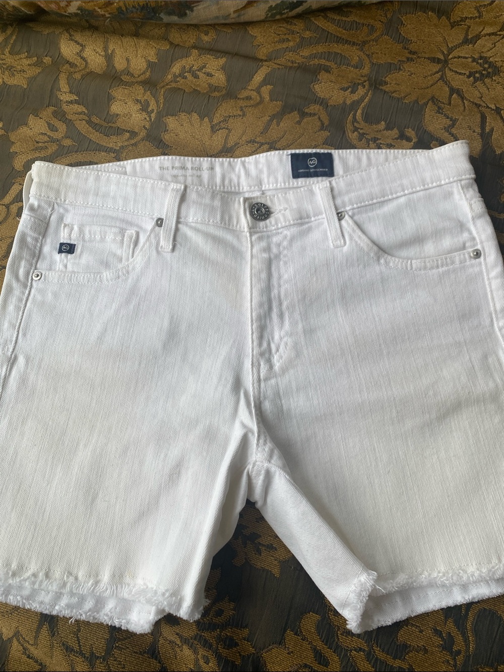 AG Prima White Denim Cut-Offs